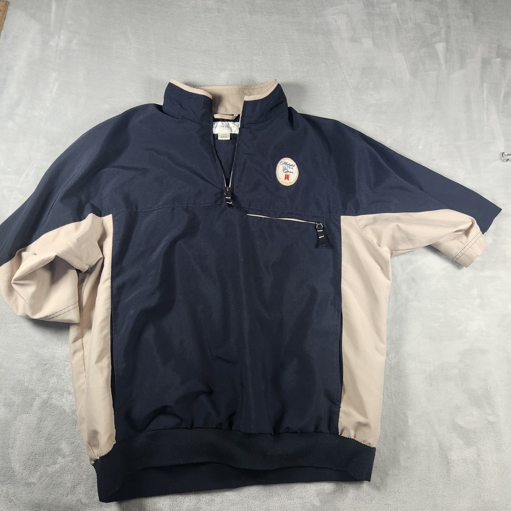 Cutter & Buck Men's Blue Michelob Ultra Golf Quarter Zip Windbreaker Jacket Lrg